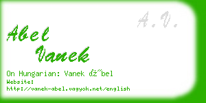 abel vanek business card